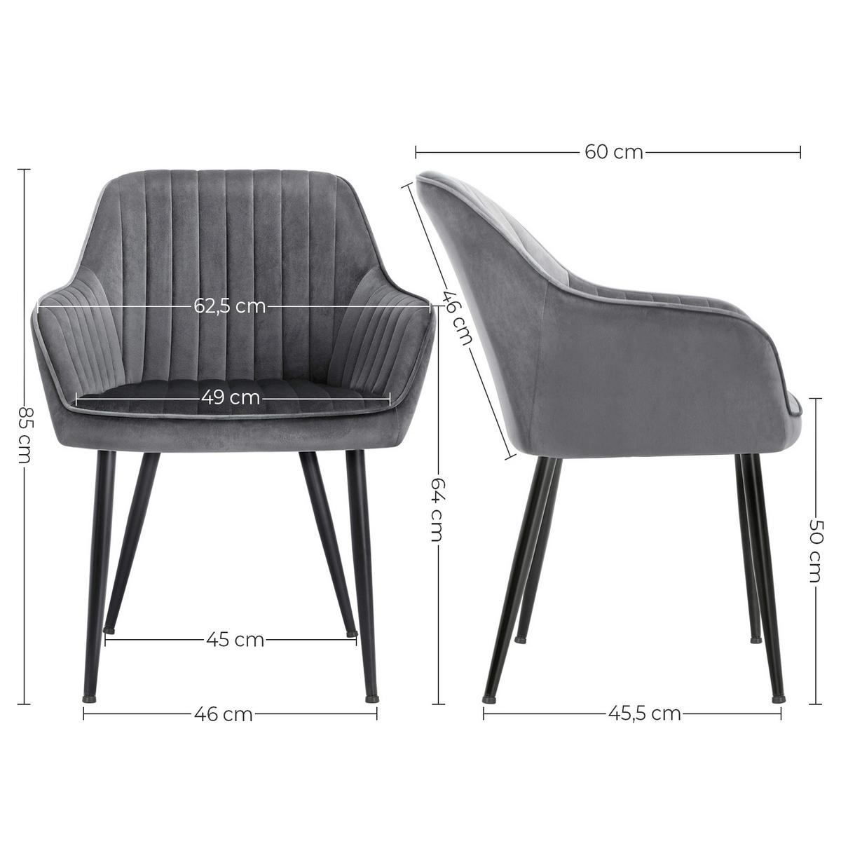 Stuhl Grau B: 62,5 Cm - Schwarz/Grau, Basics, Holzwerkstoff/Kunststoff (62.5/85/60cm)