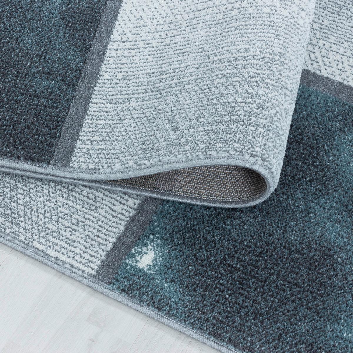Webteppich Blau/Grau Naturfaser Ottawa 140x200 cm - Blau, Design, Textil (140/200cm)