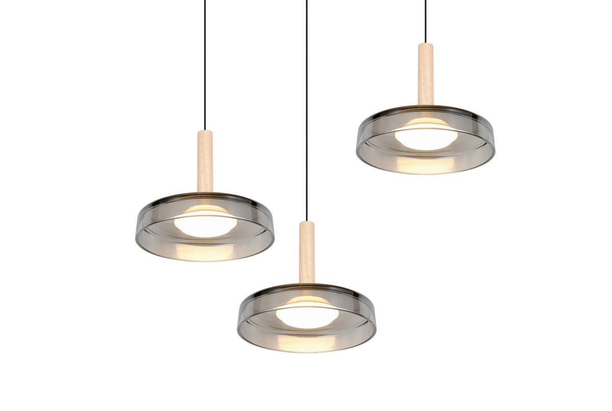LED-Pendelleuchte 354930332 Celeste - Schwarz/Grau, Design, Glas/Metall (35/200cm) - Trio Leuchten