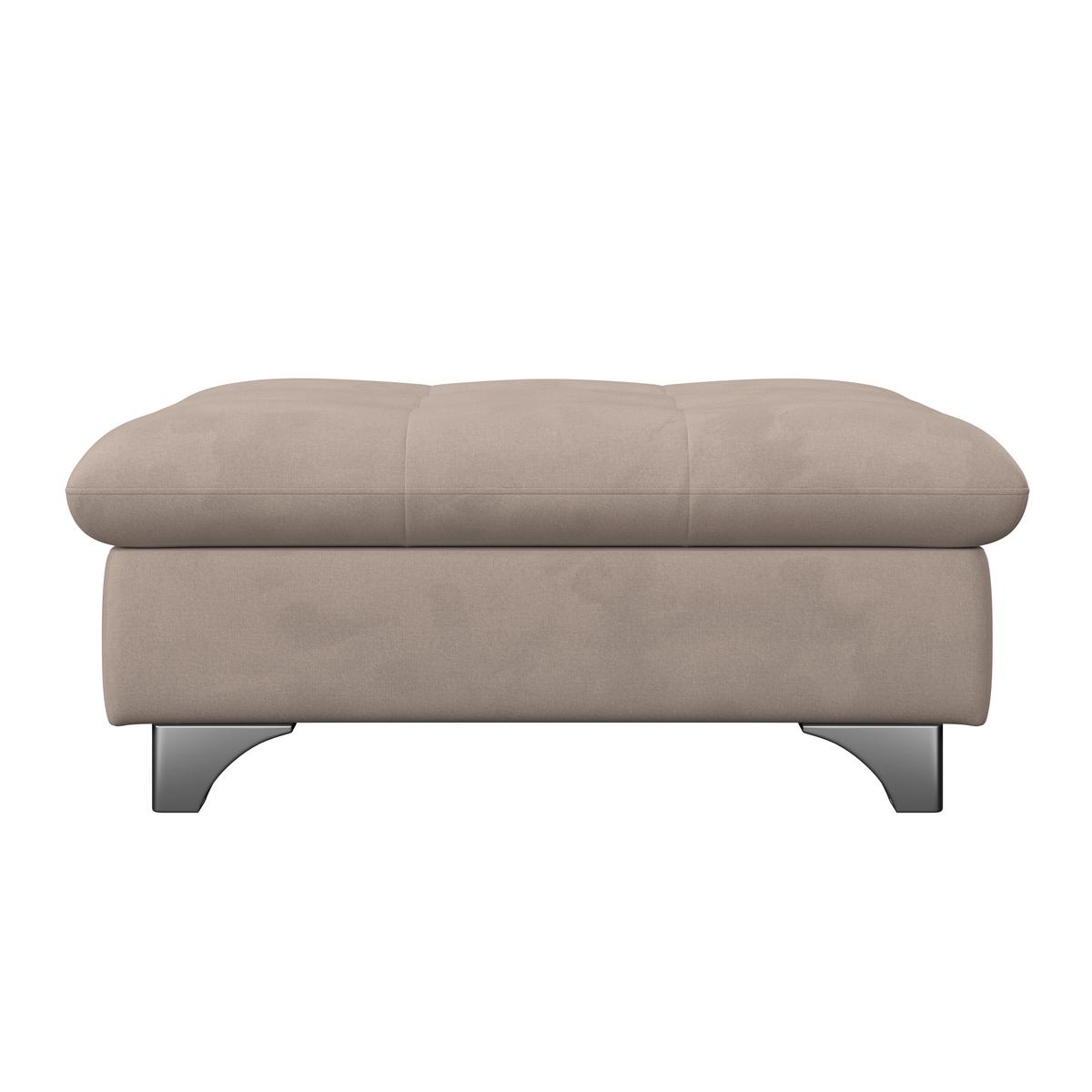 Hocker Gemini Grau, B: 108cm - Chromfarben/Beige, KONVENTIONELL, Textil (108/46/108cm)