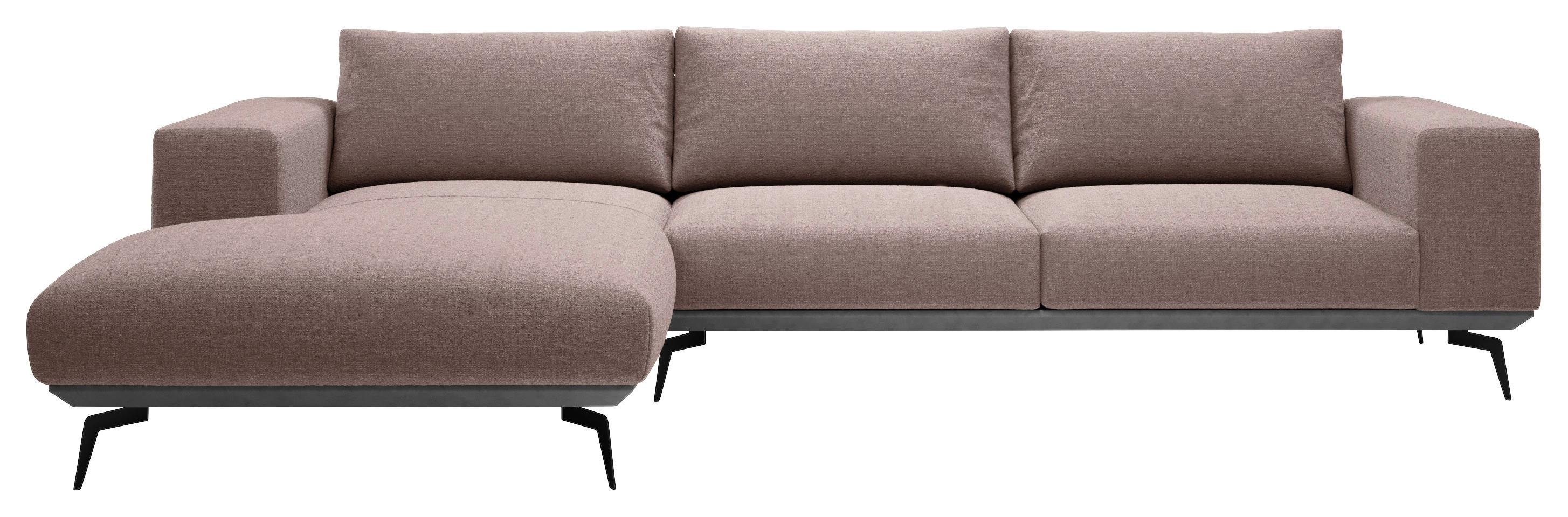 Ecksofa Albero - Bordeaux/Schwarz, Design, Holz/Textil (180/330cm) - MID.YOU