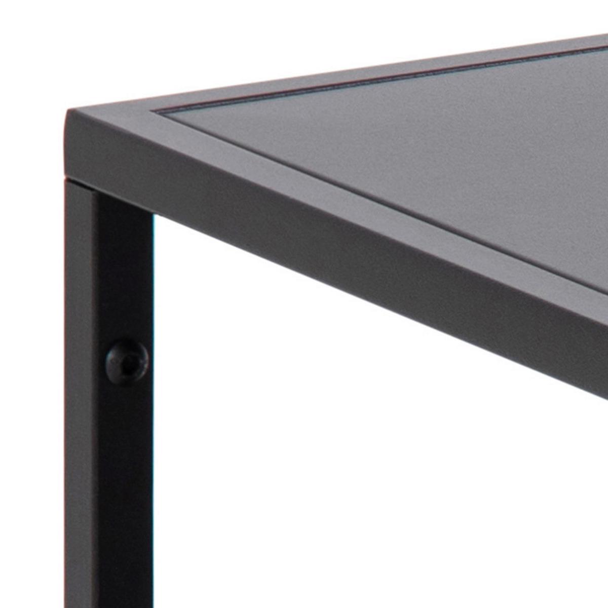 Couchtisch aus Stahl Mit Ablage Newton, Schwarz - Schwarz, Trend, Metall (60/60/45cm) - MID.YOU