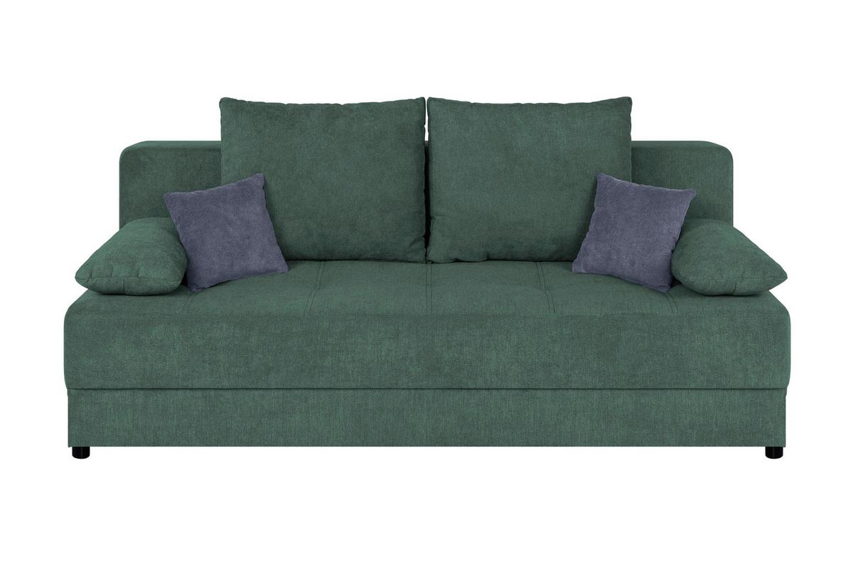 Schlafsofa Toni Petrol B: 200 cm - Petrol/Schwarz, Design, Holzwerkstoff/Textil (200/90/103cm) - P & B