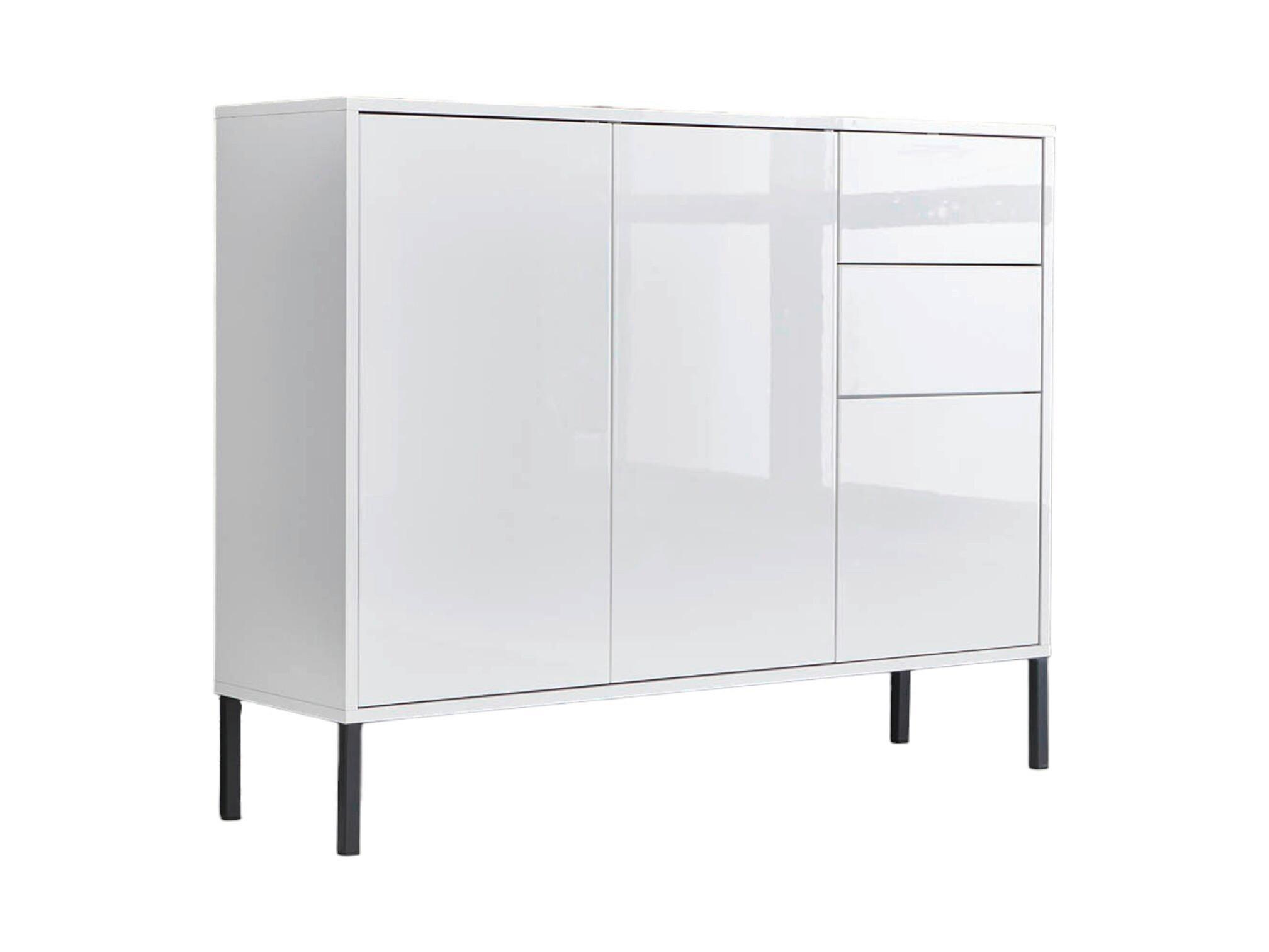 Kommode 105,5 mailand Typ 10 + Mf, Weiß - Weiß Hochglanz/Anthrazit, MODERN, Holzwerkstoff (105,5/86/33cm) - MID.YOU