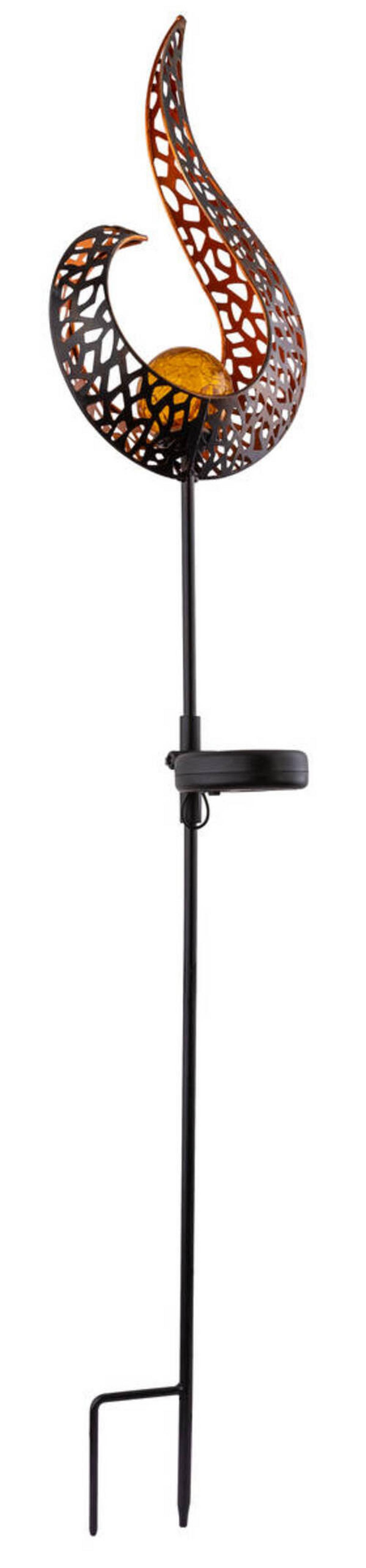 Solarleuchte Goldfarben Schwarz - Gelb/Goldfarben, Design, Glas/Metall (16,5/6,5/90cm) - Globo