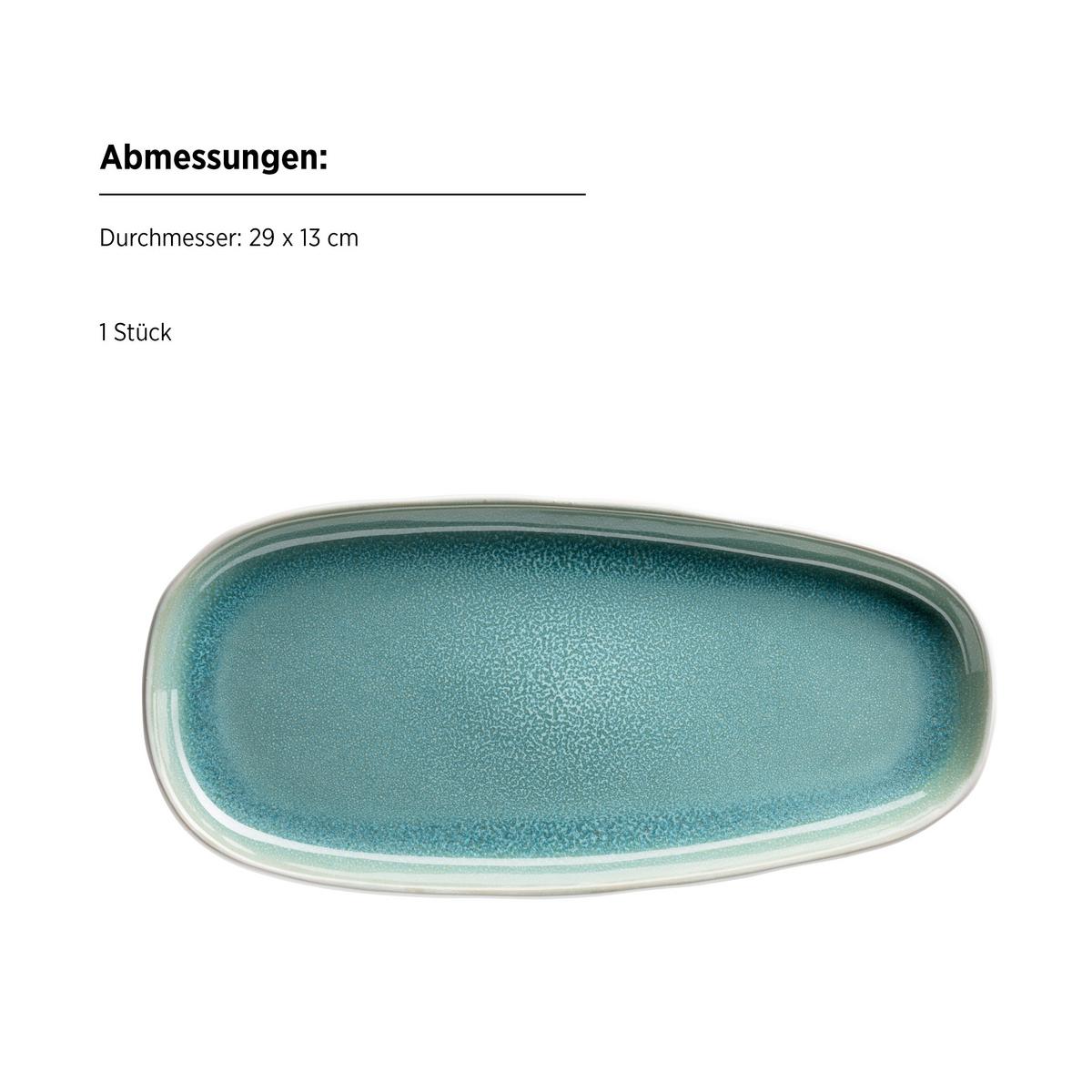 Servierplatten-Set Elea Steinzeug, Hellgrün, 3-teilig - Hellgrün, Basics, Keramik - Mäser