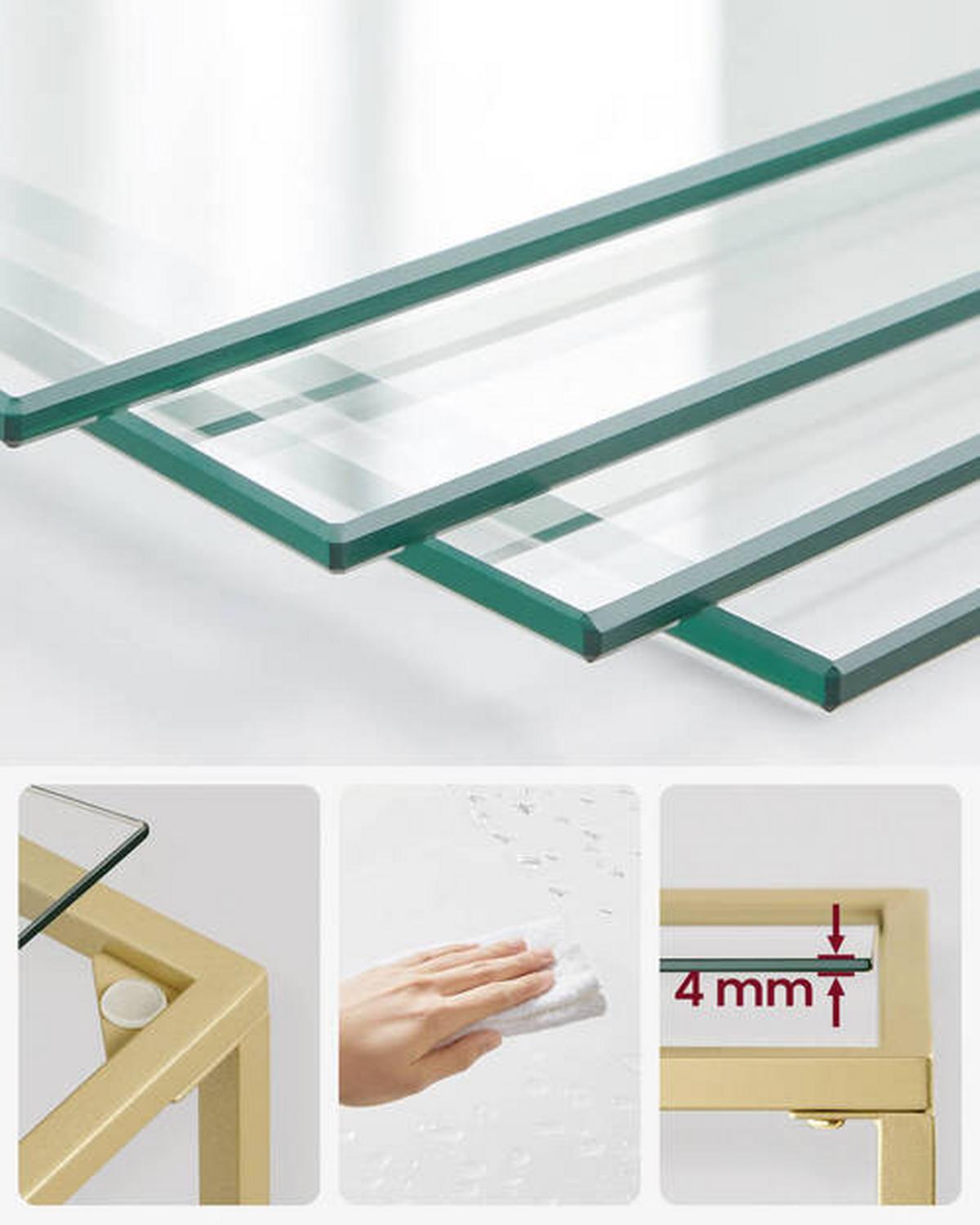 Regal B: 40 cm Goldfarben - Goldfarben, Trend, Glas/Metall (40/124,5/30cm) - Boxxx