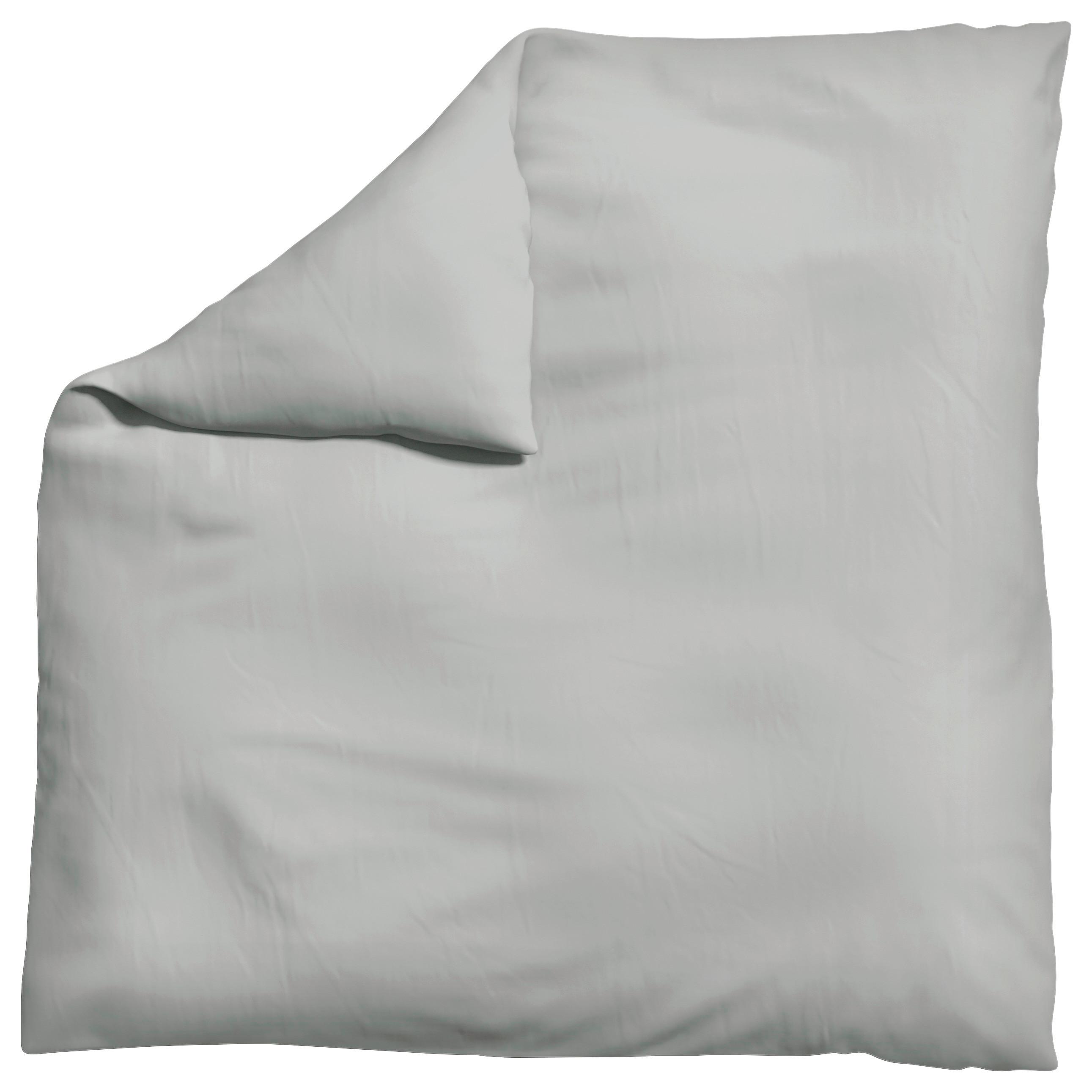 Bettdeckenbezug Woven Satin - Hellgrau, Basics, Textil (200/200cm) - Schlafgut