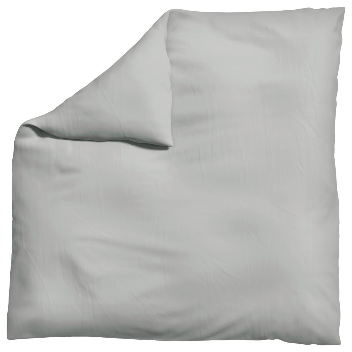 Bettdeckenbezug Woven Satin - Hellgrau, Basics, Textil (200/200cm) - Schlafgut