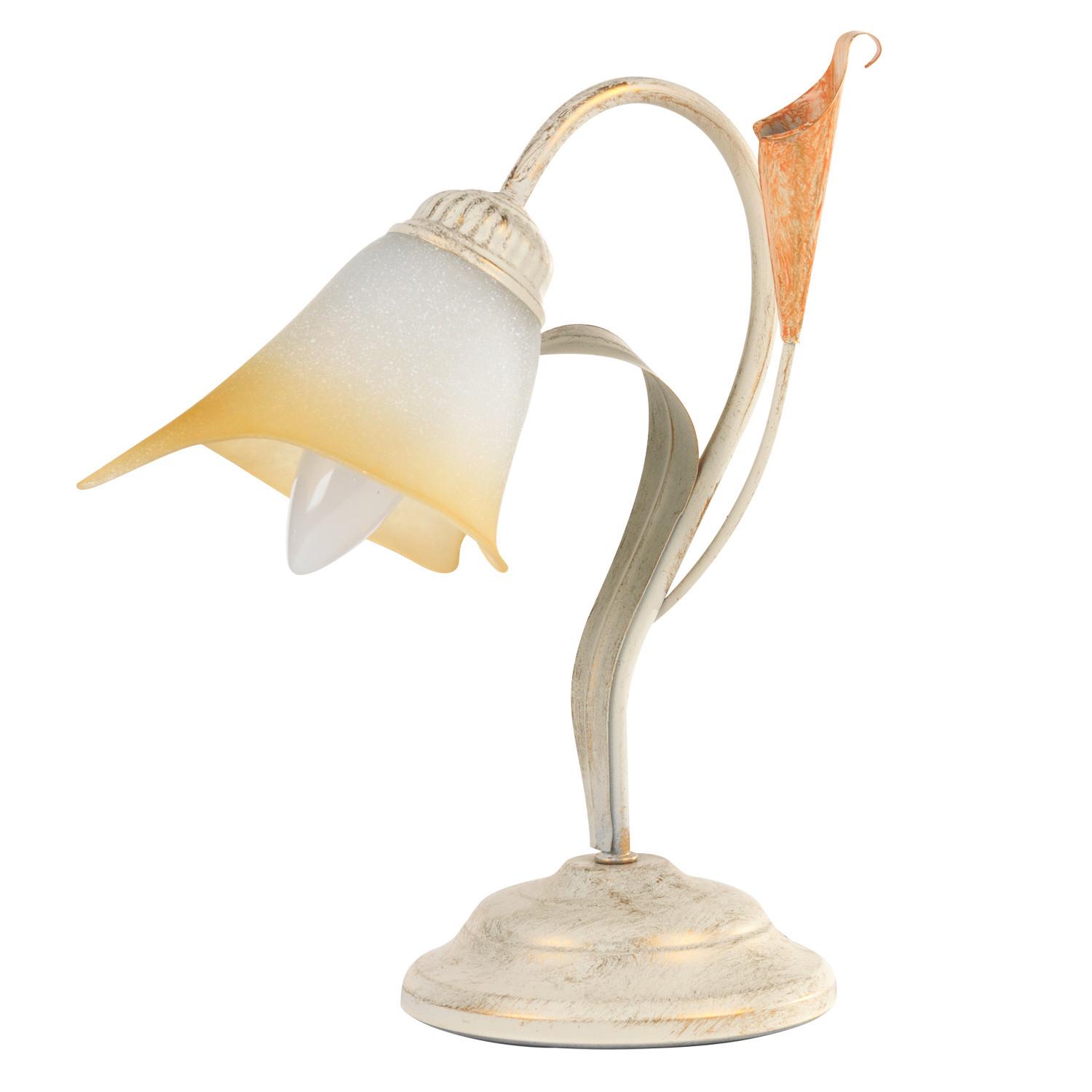 Tischleuchte 4722/L - Weiß, Natur, Metall (25/31cm)