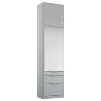 Drehtürenschrank Mit Spiegel B: 47 cm Alabama In Hellgrau - Silberfarben/Hellgrau, MODERN, Holzwerkstoff (47/229/54cm)