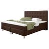 Boxspringbett mit Topper 180x200 Köln Plus - Silberfarben/Braun, KONVENTIONELL, Textil (180/115/210cm) - MID.YOU