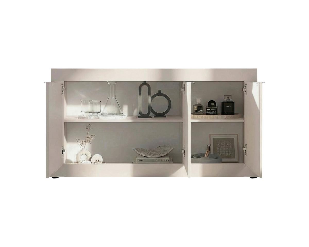 Sideboard Basic Kaschmir B: 160 Cm - Kaschmir/Schwarz, Design, Holzwerkstoff (160/86/43cm) - MID.YOU