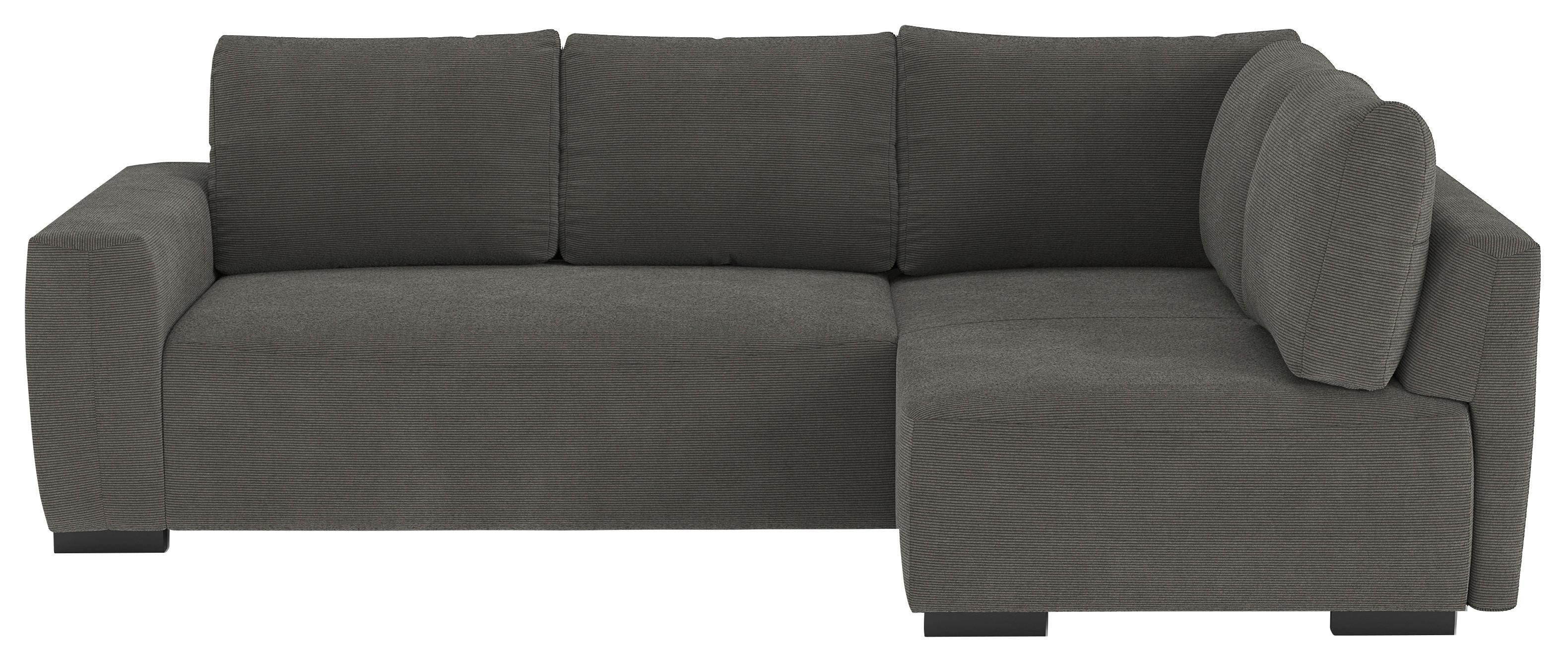 Ecksofa mit Bettfunktion Giro Cord anthrazit, B: 252cm