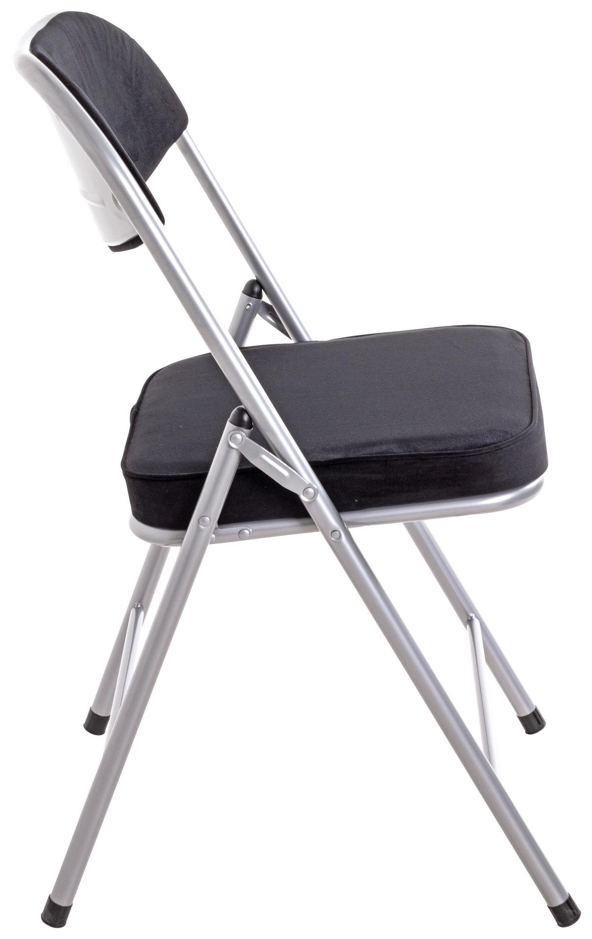 Klappsessel Kurt - Schwarz/Alufarben, MODERN, Textil/Metall (47/79/53cm)