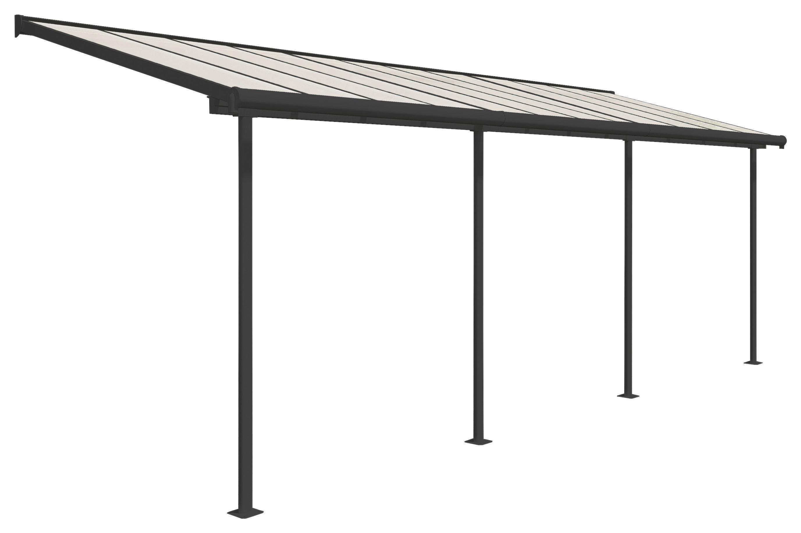 Terrassenüberdachung Palram Sierra 230x670 Cm Grau - Grau, Basics, Metall (670/257/230cm)