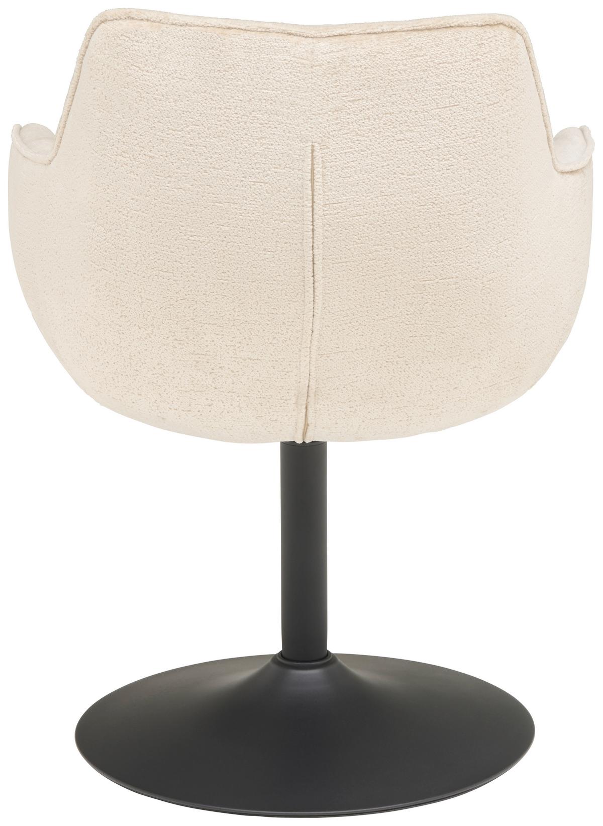 Armlehnstuhl Kaleo Chenille Beige, B: 63 Cm - Beige/Schwarz, KONVENTIONELL, Textil/Metall (63/87/64cm) - MID.YOU