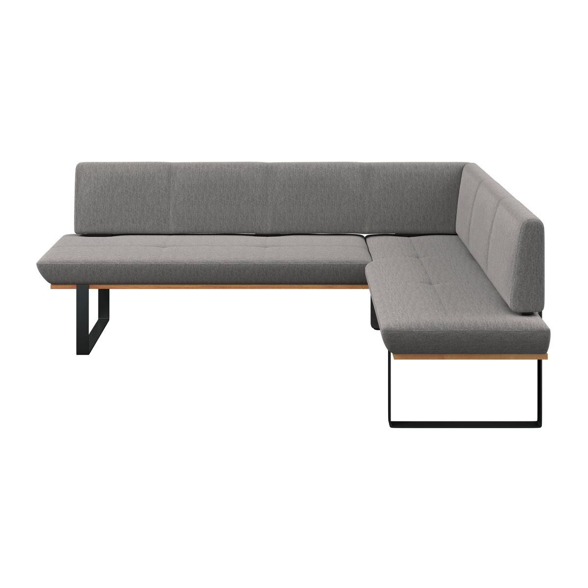 Eckbank Tristan Webstoff grau, S:245x175cm - Schwarz/Grau, MODERN, Holz/Textil (245/175cm) - James Wood