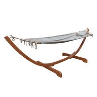 Hängematte Madeira - Eukalyptusholzfarben/Braun, MODERN, Holz/Textil (195/80/108cm) - Gardenson