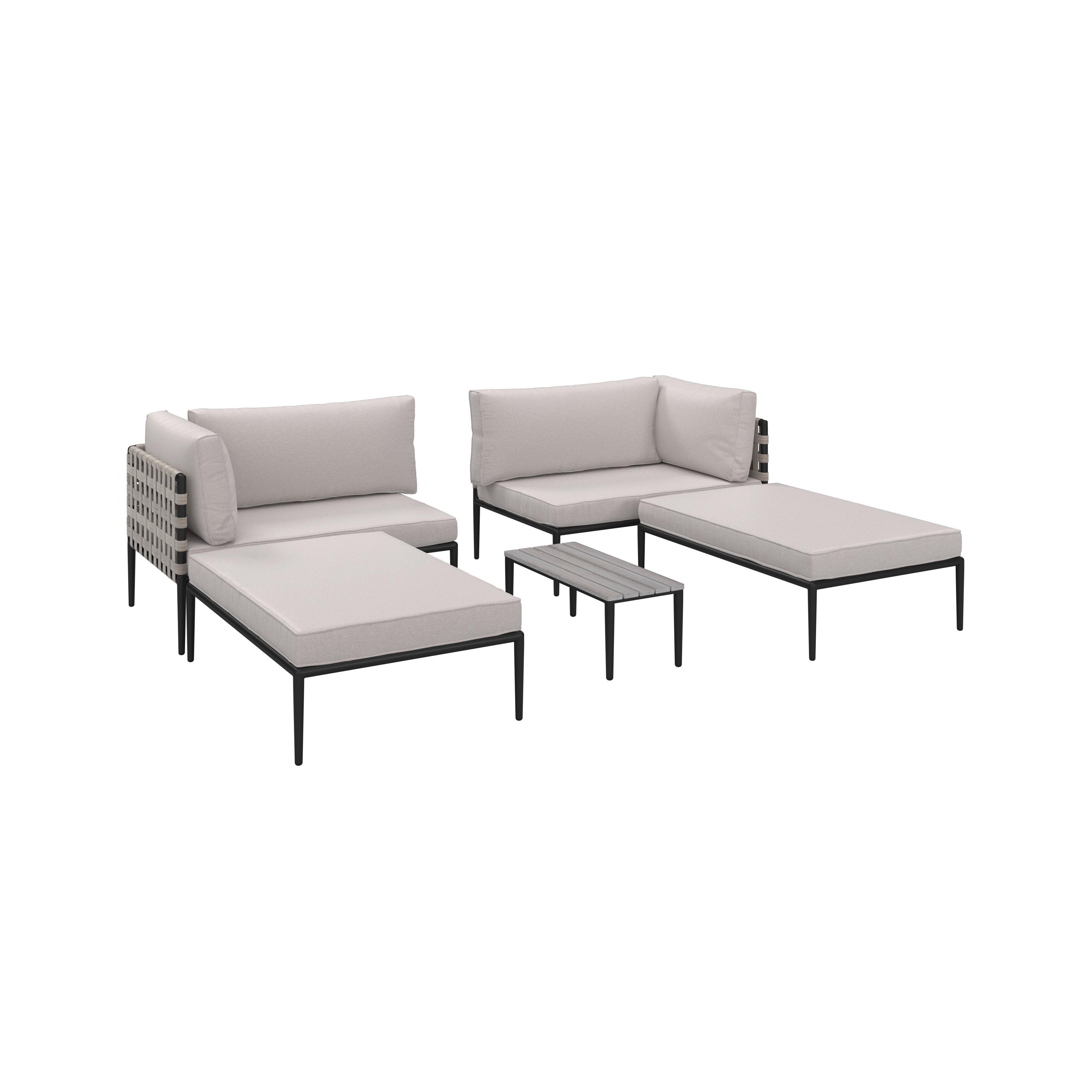 TERASOVÁ SEDACIA SÚPRAVA ENJA - čierna/sivá, Modern, kov/textil (104/60/70cm) - Bessagi Garden