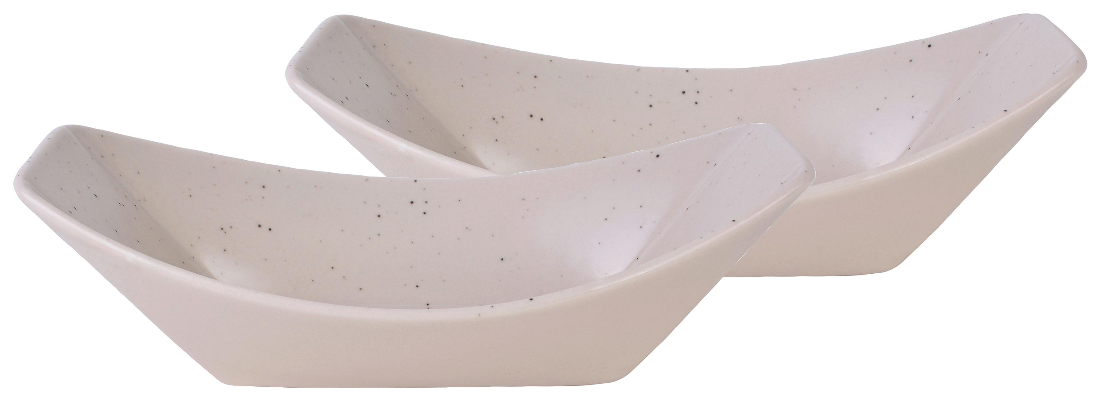 Schüsselset Keramik Creme 2-tlg. BxH: 23,5x13,5 cm