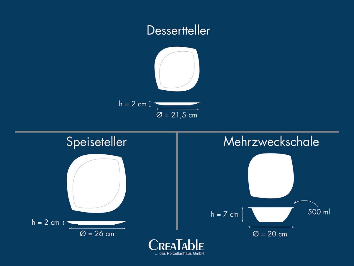 Tafelservice Melbourne Weiß 12-Tlg - Weiß, Basics, Keramik - Creatable