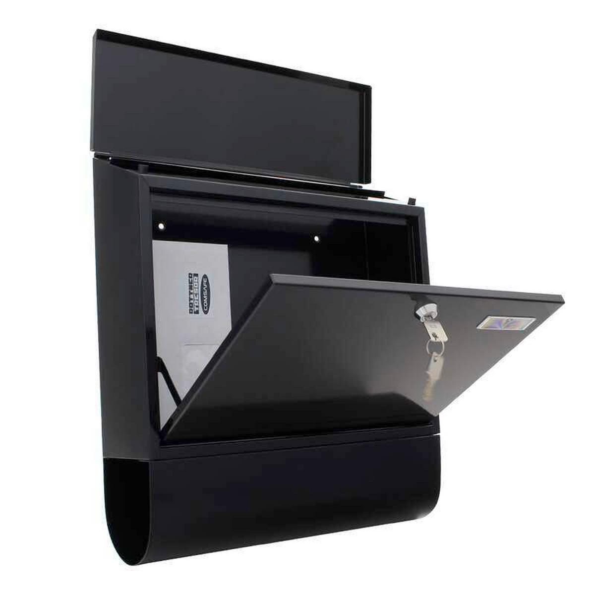 Briefkasten Villaspezialschwarzgrau - Schwarz/Grau, KONVENTIONELL, Metall (36.5/41.5/11.5cm) - ROTTNER