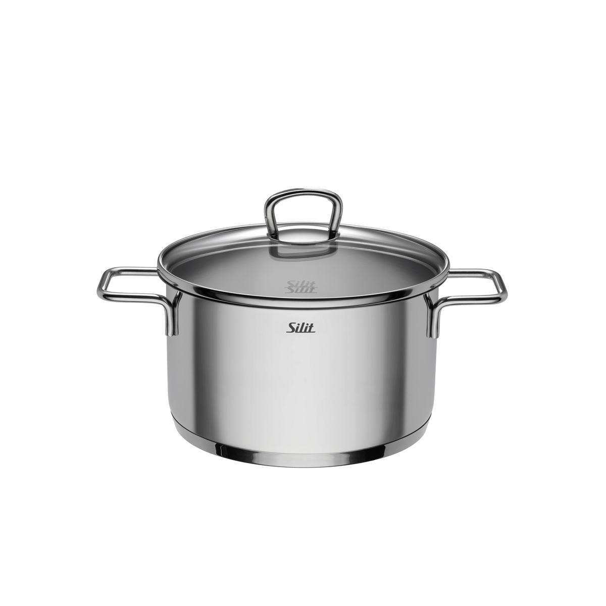 Kochtopfset Alicante 7 -Teilig. Edelstahl - Silberfarben, MODERN, Glas/Metall - Silit