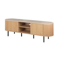 Lowboard Fabia Eichefarben B: 160cm - Eichefarben/Schwarz, Design, Holzwerkstoff (160/52/40cm) - MID.YOU