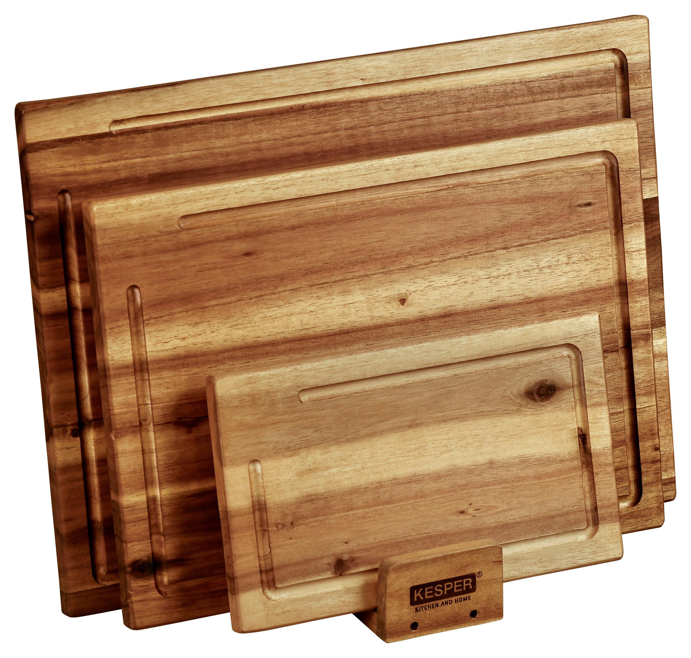 SCHNEIDEBRETT-SET 3-TEILIG BRAUN - Braun, Basics, Holz (40/11,2/31,5cm) - Kesper