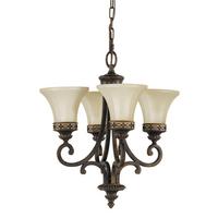 Kronleuchter Fe-Drawing-Room H: 62,5 cm 4-Flammig - Walnussfarben, Natur, Glas/Metall (45.7/62.5cm) - Elstead Lighting