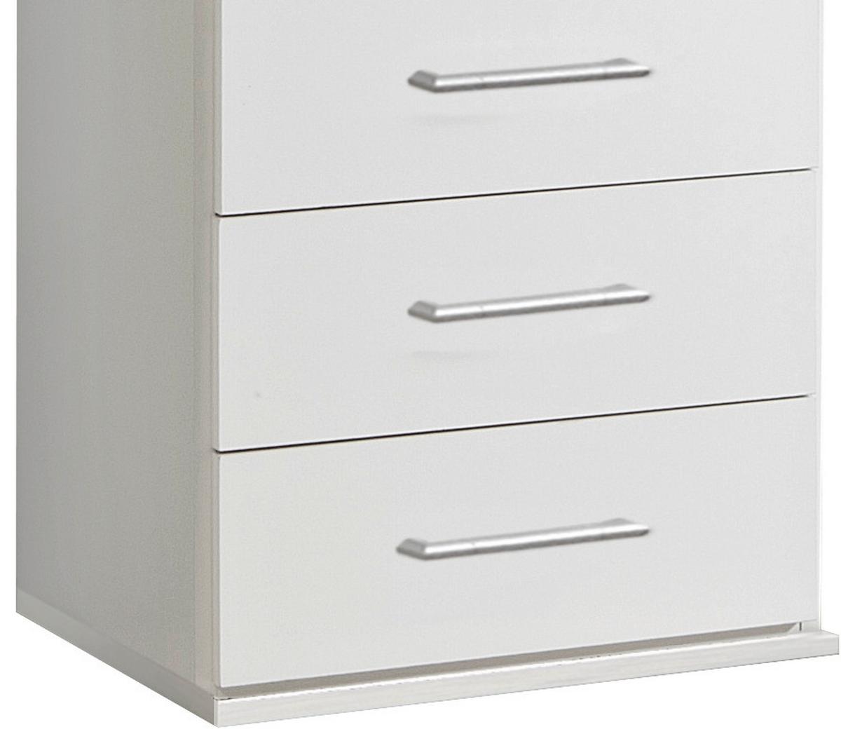 Komoda OSAKA šířka 46cm - bílá/barvy hliníku, Konvenční, kompozitní dřevo/plast (46/103/40cm) - MID.YOU