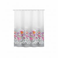Duschvorhang in Grau/Rosa Textil/Mischgewebe - Grau, Basics, Textil (180/200cm) - Spirella