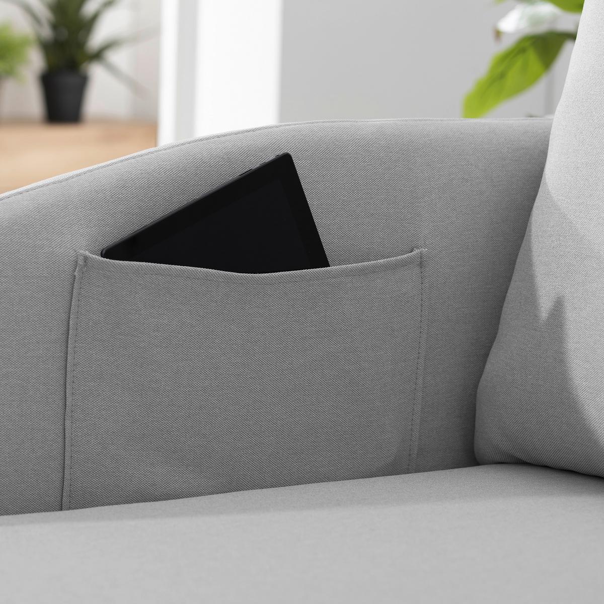 Recamiere Tobi L: 154cm Links Hellgrau mit Bettkasten - Hellgrau, Design, Textil (154/86/93cm) - Max Winzer