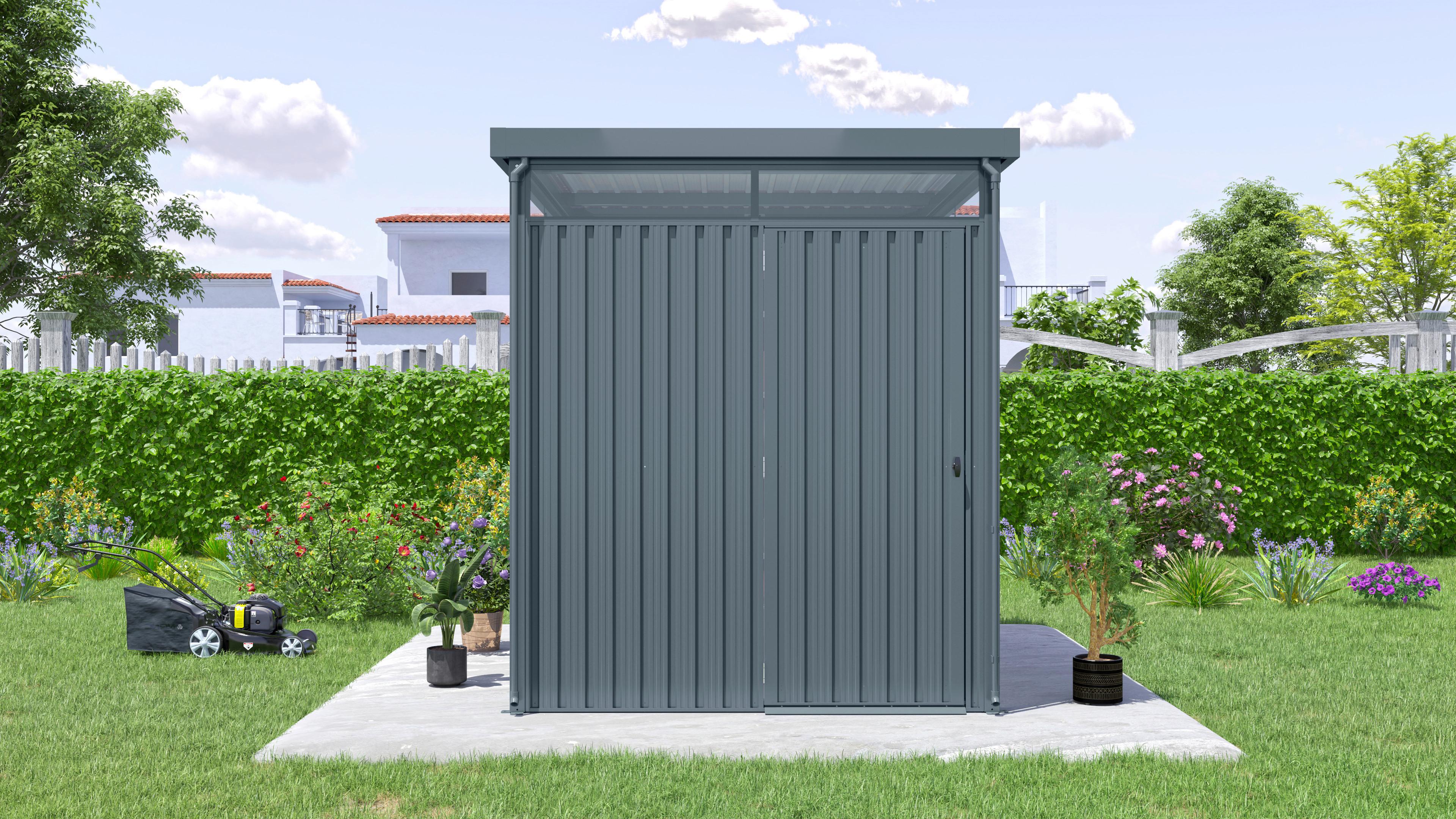 Gerähtehaus mit Flachdach