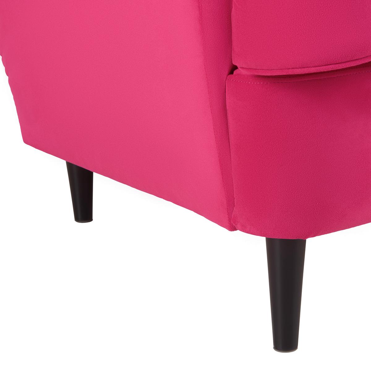 Kreslo OSKAR, ružový velúr - pink/čierna, drevo/kompozitné drevo (78/102/98cm) - Mömax