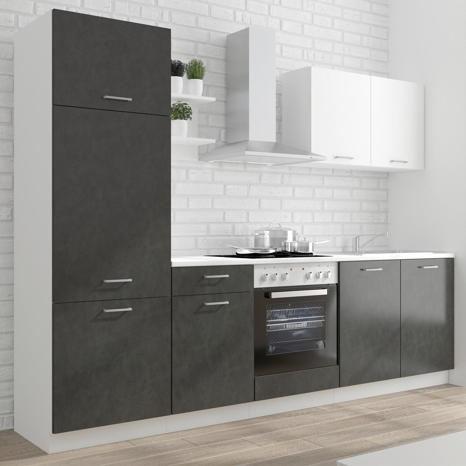 Kuchyňský blok PROMO bez spotřebičů, šířka 270 cm - bílá/šedá, Design, kompozitní dřevo/plast (270cm) - P & B