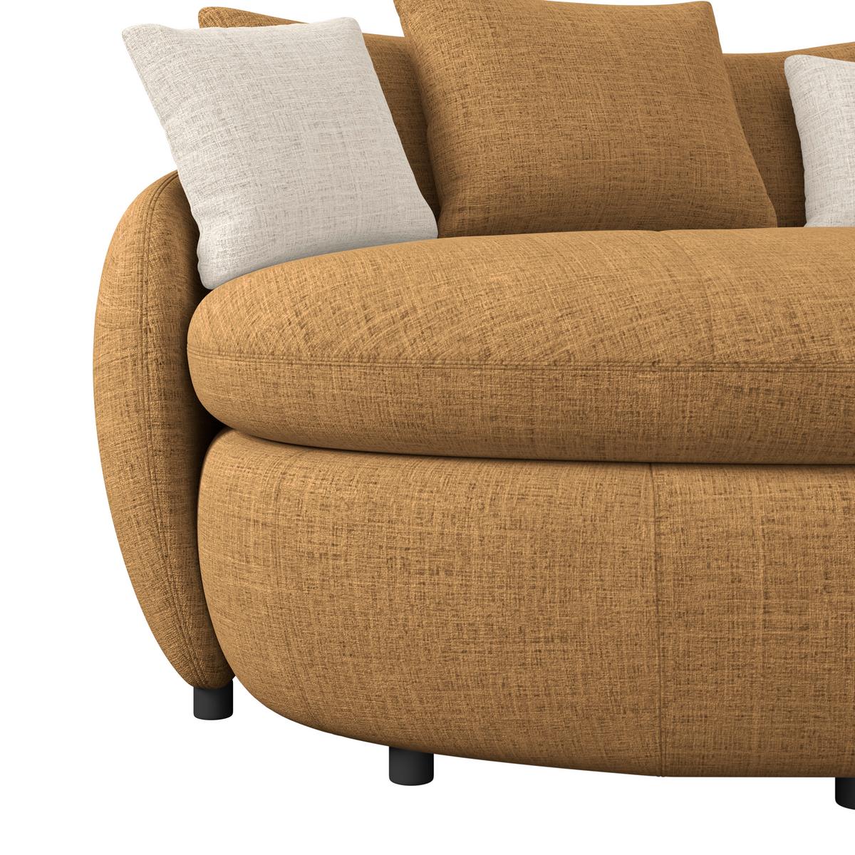 Mega pohovka ARUBA 2, horčicovožltá/prírodná ženilka - horčicovožltá/čierna, Trend, textil/plast (238/80/140cm) - Luca Bessoni