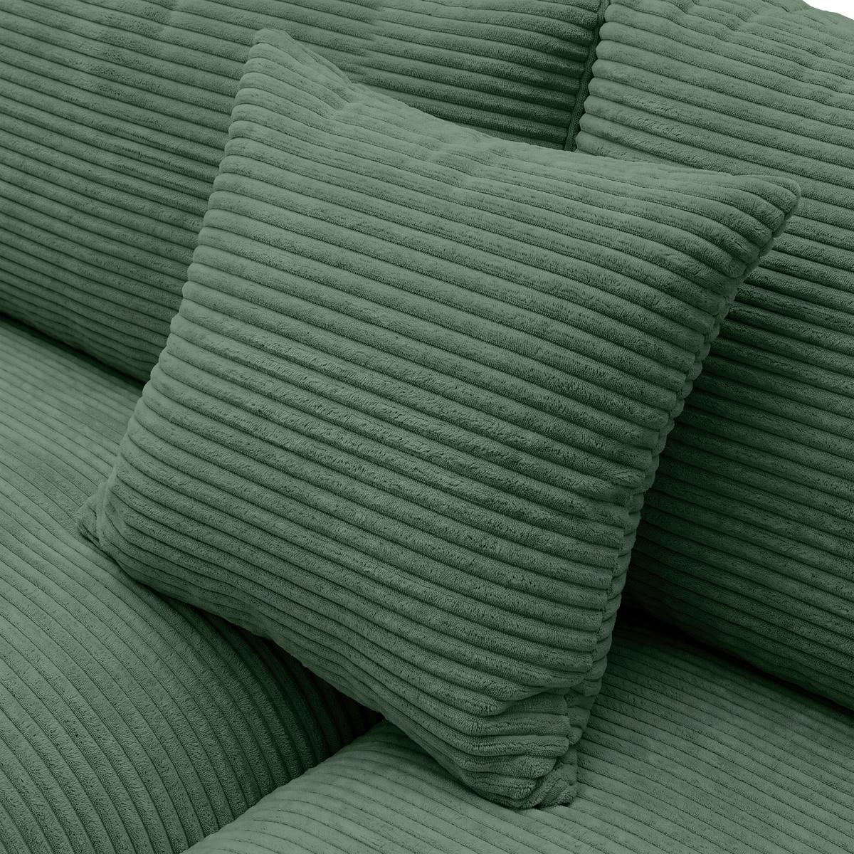 Rohová sedačka PEDRO, levá, tmavě zelený manšestr - černá/tmavě zelená, Moderní, textil/plast (190/300cm) - Mömax
