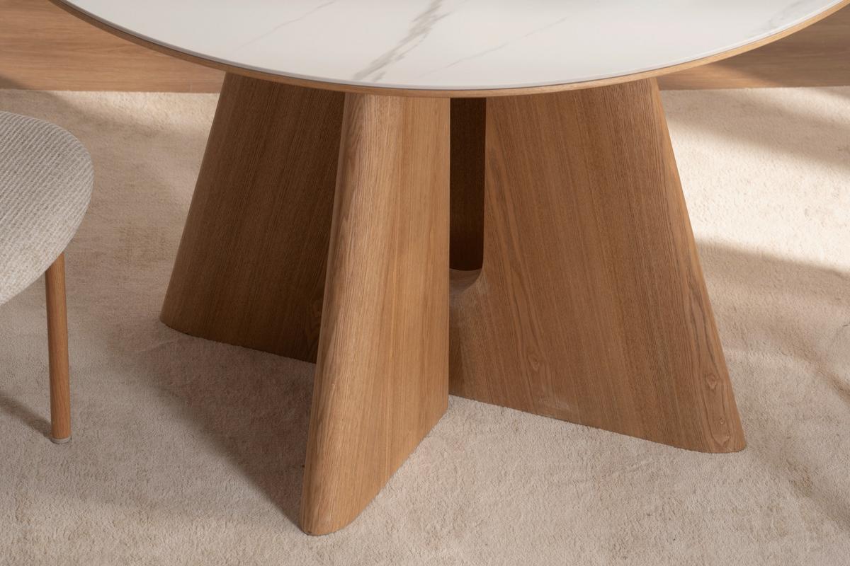 Esstisch Otis Weiß/Eichefarben D: 120 cm - Eichefarben/Weiß, MODERN, Holz/Holzwerkstoff (120/120/75cm) - Livetastic