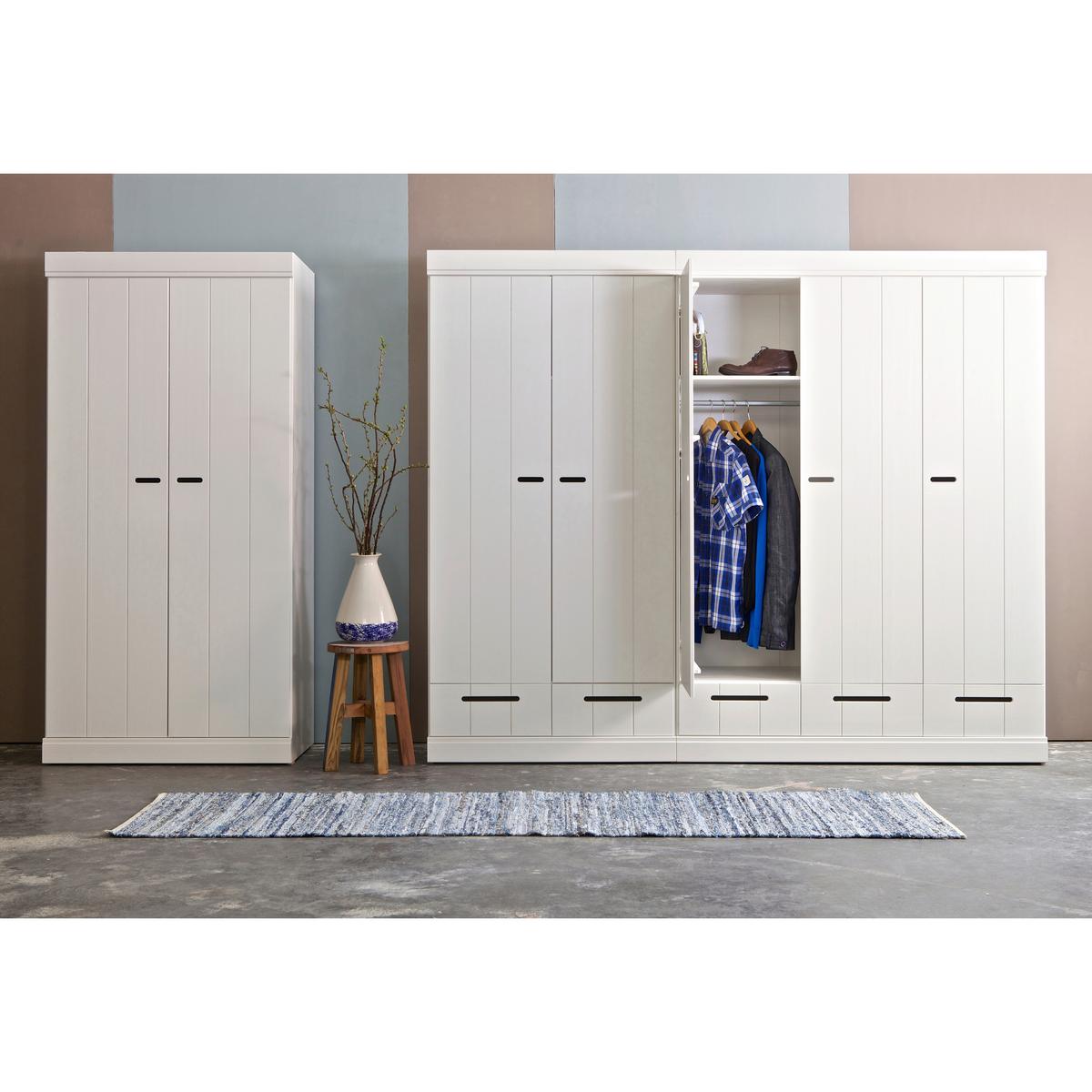 Drehtürenschrank Connect, Weiß B: 94 Cm - Weiß, Design, Holz/Holzwerkstoff (94/195/53cm) - Livetastic