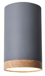 LED-Deckenleuchte Ø 8,8 cm 1-Flammig, Grau/Wood - Design, Metall (8.8/8.8/15cm)