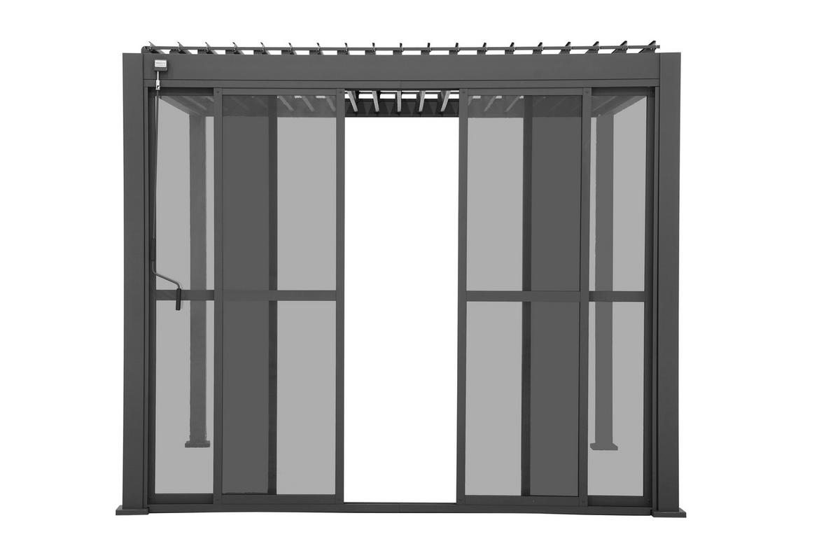 Schiebetür Deluxe/Classic Anthrazit - 4tlg - Anthrazit, Basics, Kunststoff/Metall (300cm) - Gardenson