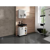 Badezimmer Wellness Weiß/Schwarz B: 60 cm - Schwarz/Weiß, MODERN, Holzwerkstoff/Kunststoff (60cm) - MID.YOU