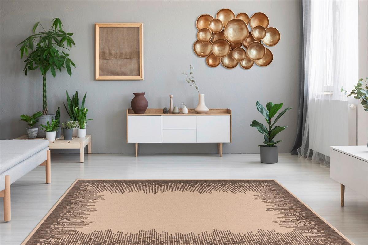 Flachwebteppich Splash 900 Braun/Creme, 200x290 cm - Creme/Braun, KONVENTIONELL, Textil (200/290cm)