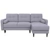 Eckschlafsofa Noret Graublau S: 223/157 cm - Hellgrau/Schwarz, KONVENTIONELL, Textil (223/157cm) - MID.YOU