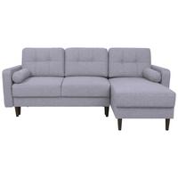 Eckschlafsofa Noret Graublau S: 223/157 cm - Hellgrau/Schwarz, KONVENTIONELL, Textil (223/157cm) - MID.YOU