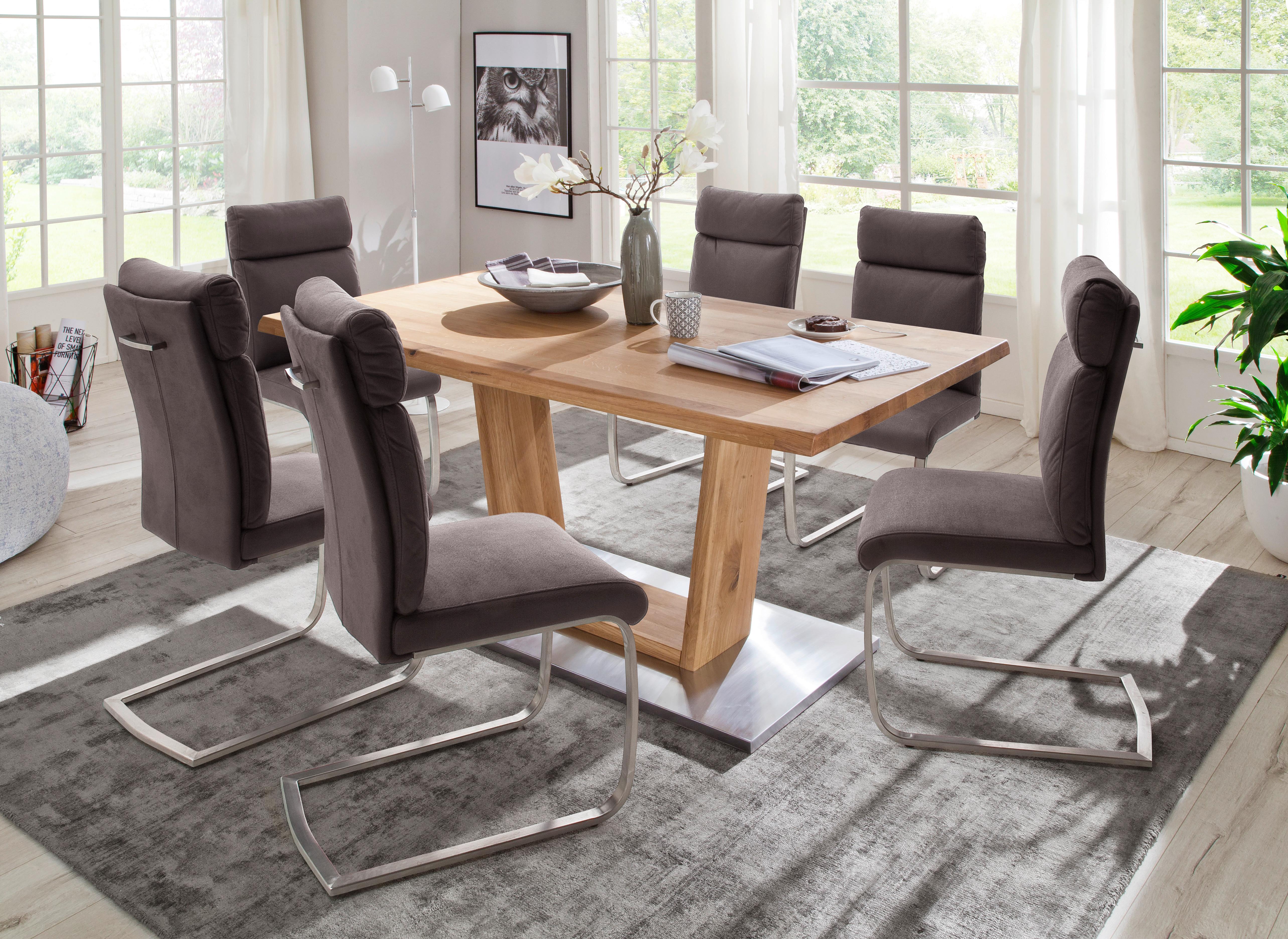 Esstisch Eiche Greta 220x100cm mit Baumkante - Eichefarben, Design, Holz/Holzwerkstoff (220/100/77cm) - Livetastic