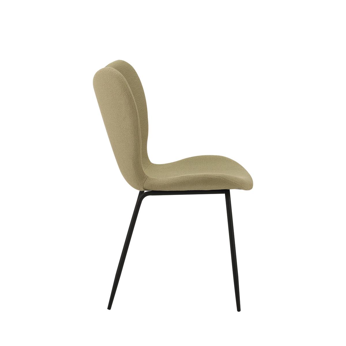 Stuhl-Set Caen Grün B: 50 cm - Schwarz/Grün, MODERN, Textil/Metall (50/88,5/42cm) - MID.YOU