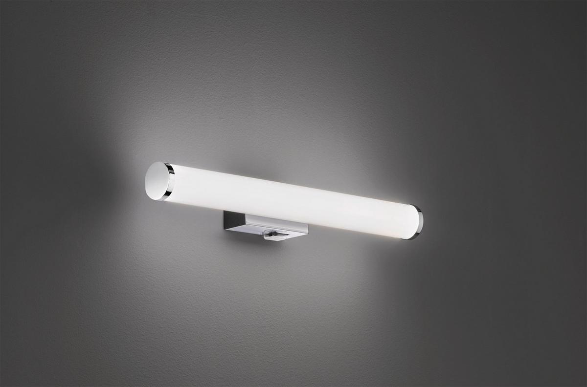 Led Bad-wandleuchte Mattimo Ip44 Mit Schalter, 1-Flammig - Chromfarben/Weiß, Basics, Kunststoff/Metall (40/5,5cm) - Trio Leuchten